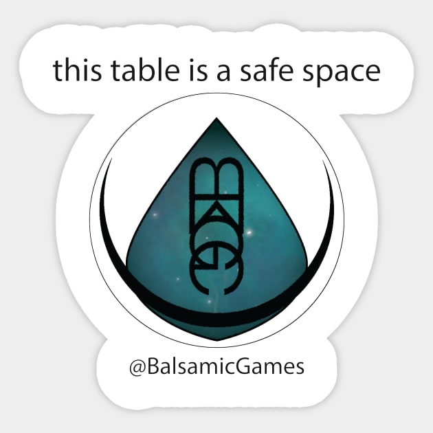 This table is a safe space! Sticker by BalsamicGames